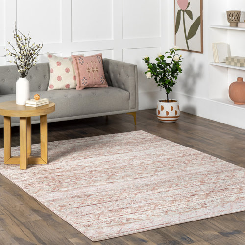 Bungalow Rose Lincolnwood Moroccan Power Loom Performance Pink Rug